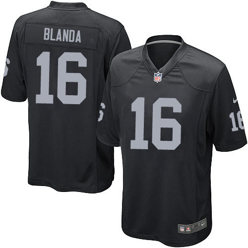 Men's Game George Blanda Nike Jersey Black Home - #16 NFL Oakland Raiders